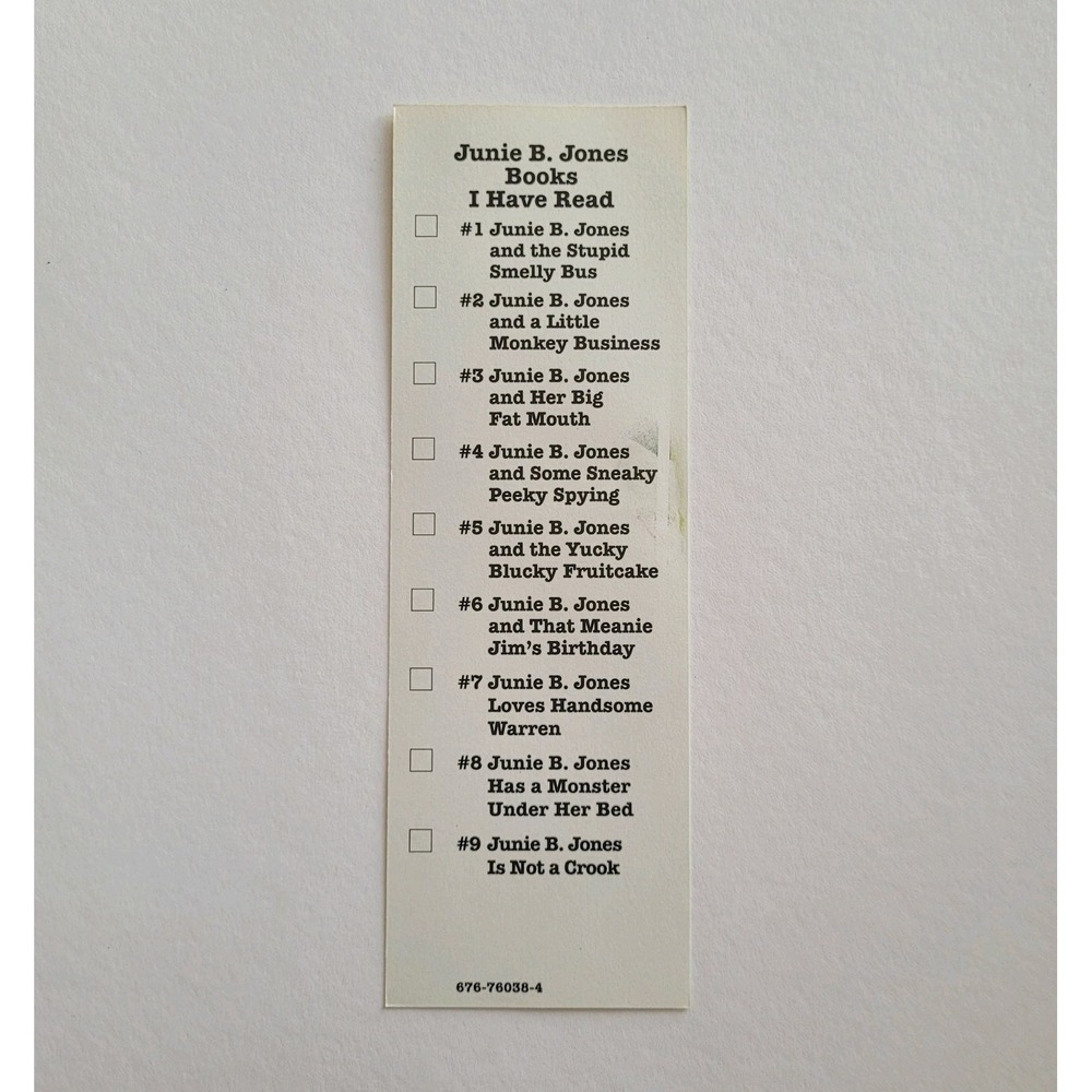 Vintage 90s Junie B. Jones Bookmark 1992 Denise Brunkus Reading List 676-76038-4 - Picture 10 of 14